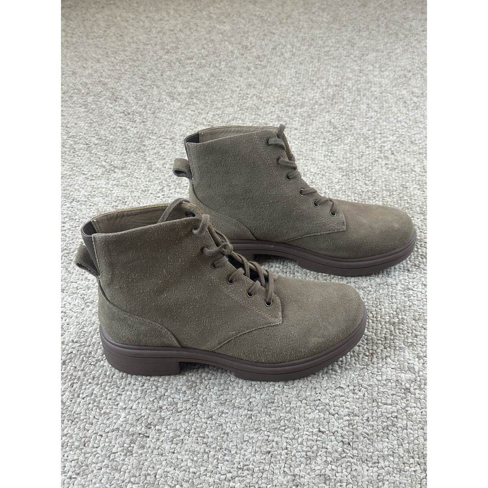 Abeo Vista Lace Up Ankle Boots Women's Size 9.5 Tan Beige Casual Comfort Preppy